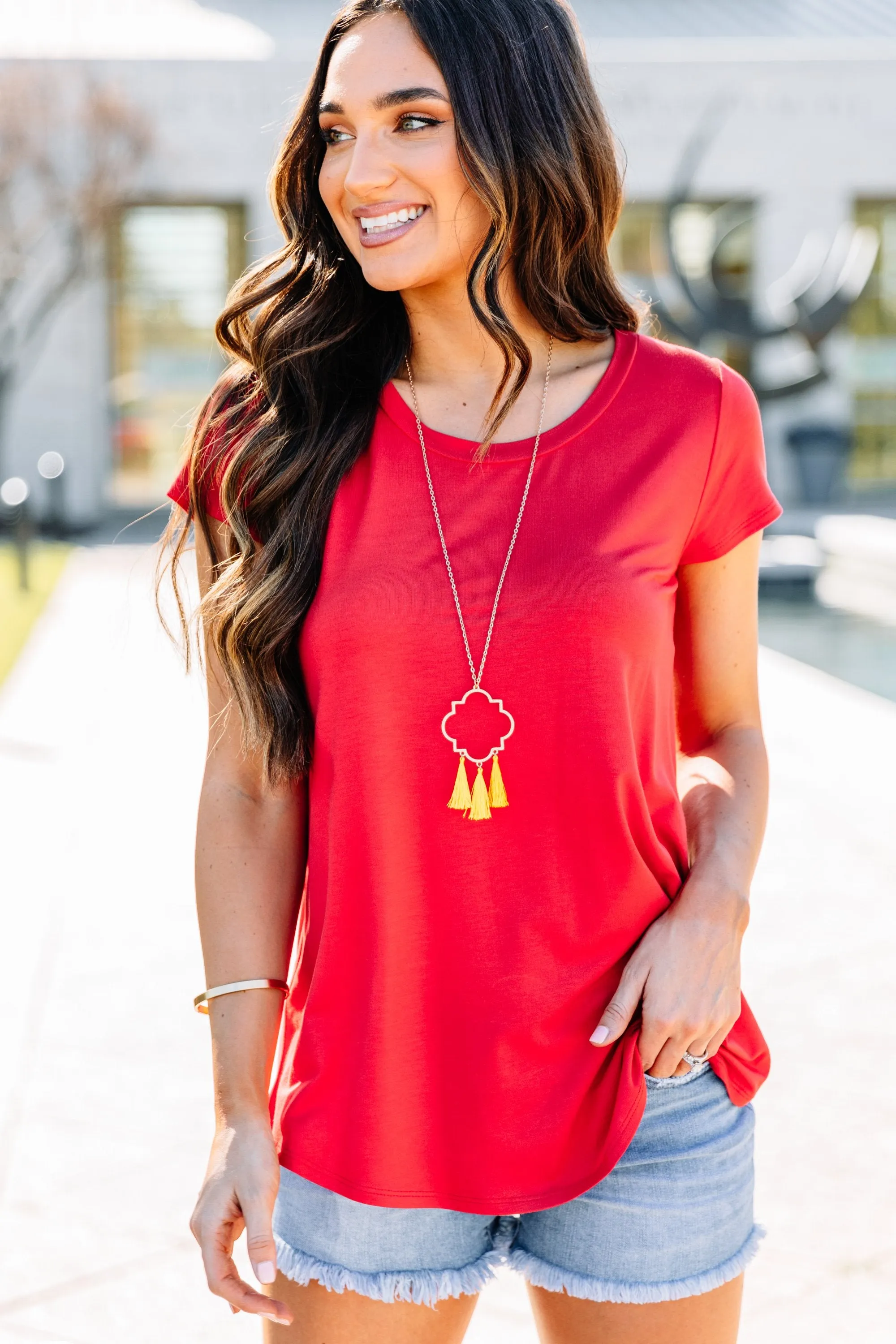 She's So Lucky Tomato Red Tee