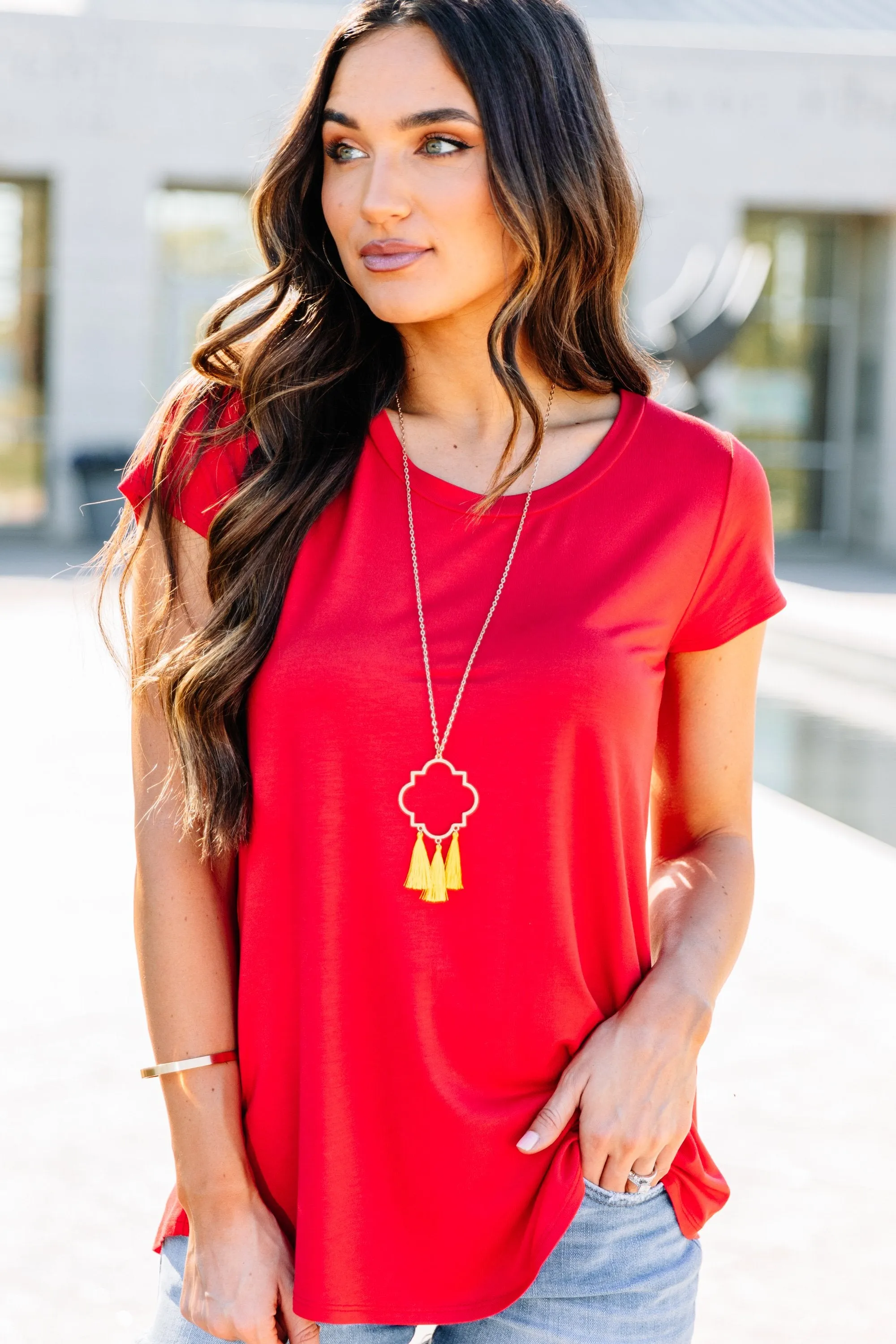 She's So Lucky Tomato Red Tee