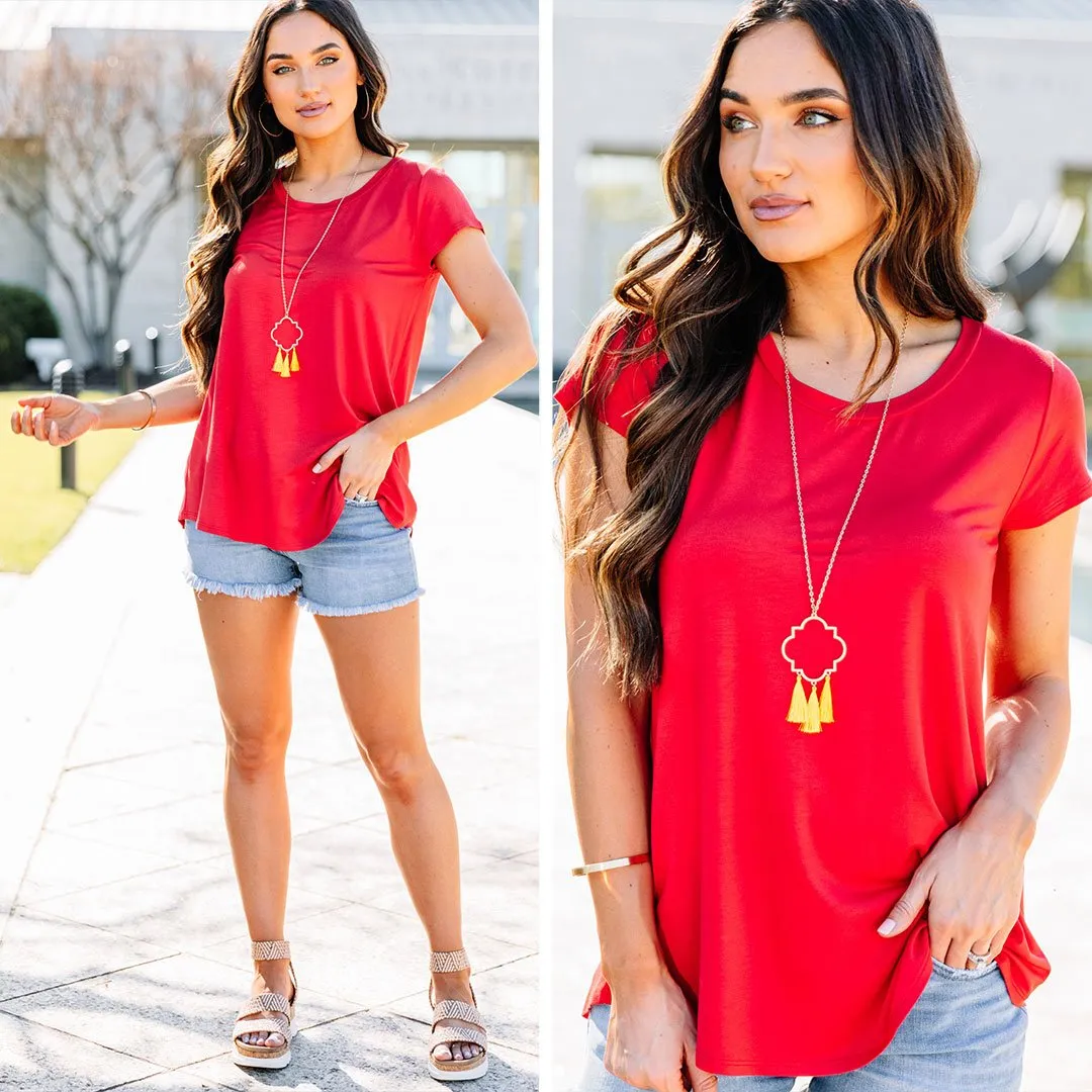 She's So Lucky Tomato Red Tee