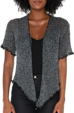 SHU-SHI Short Sleeve Cardigan Sheer Dress Shrug Tie Front Summer Sweater Lightweight Knit