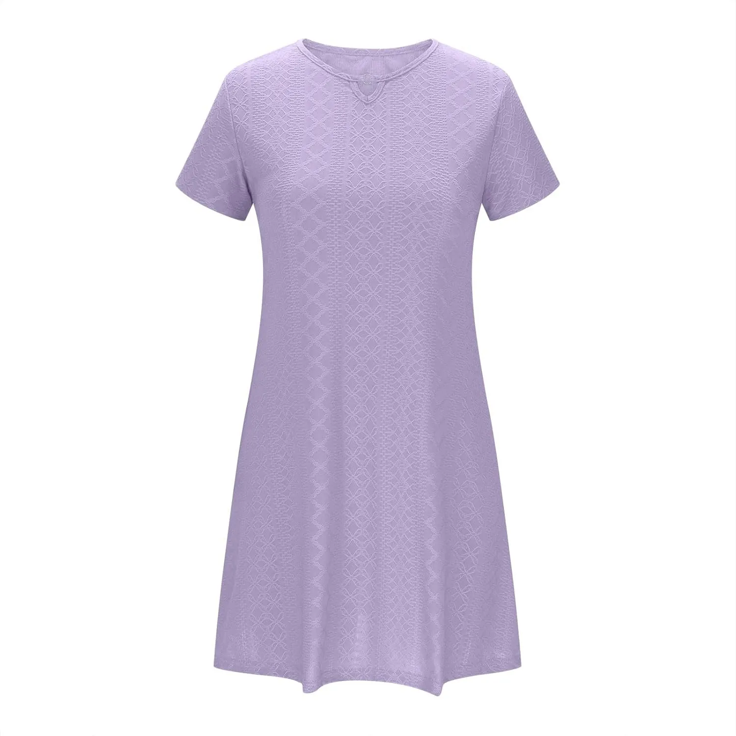 Sinzelimin Summer Dresses for Women 2025 Dressy Casual Midi Dress Short Sleeves Crewneck Bohemian Style Beach Sundress
