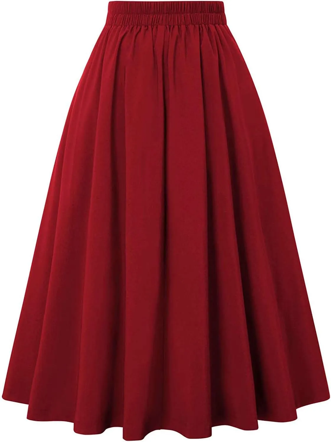 Skirts for Women Trendy High Women Skirt Skirt Vintage Fashion Casual Waist Pleated with Pockets Skirt