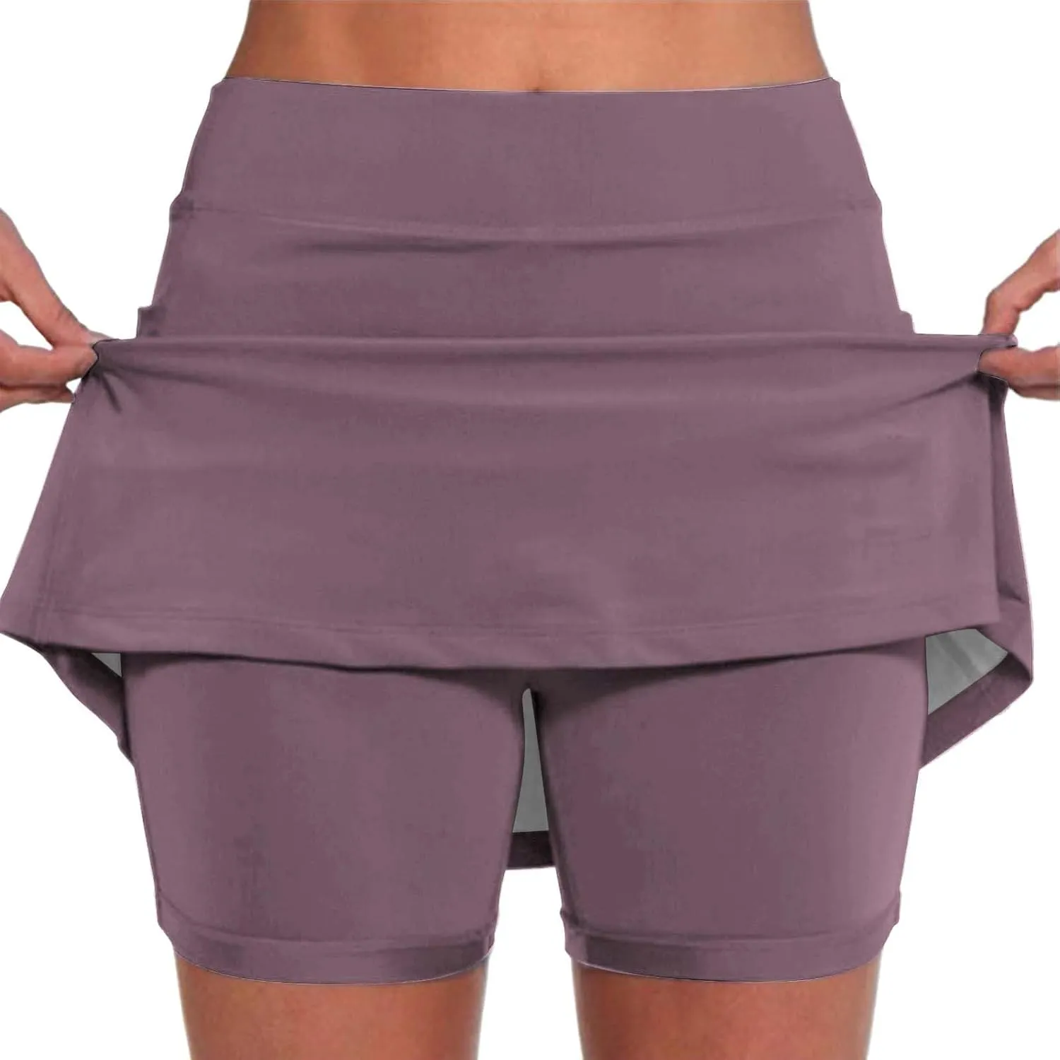 Skorts for Women with Pockets Tummy Control High Waist Yoga Short Pants Summer Dressy Casual Athletic Sports Skirt