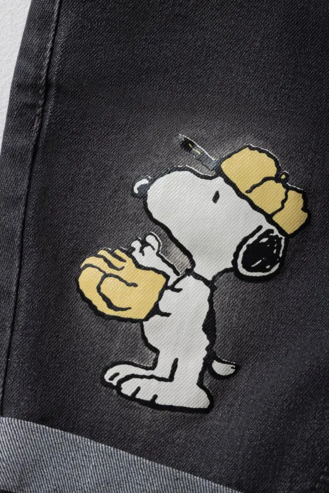 Snoopy Denim Shorts Dark Grey