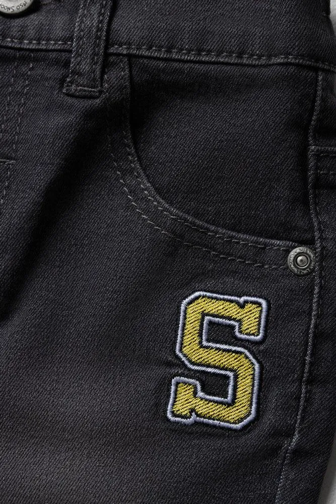 Snoopy Denim Shorts Dark Grey