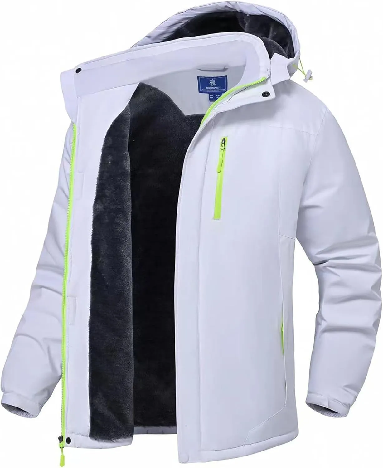 SPOSULEI Mens Skiing Jackets with Hoode Snowboarding Waterproof Fleece Liner Coats Windproof Winter Raincoat Multi Pockets