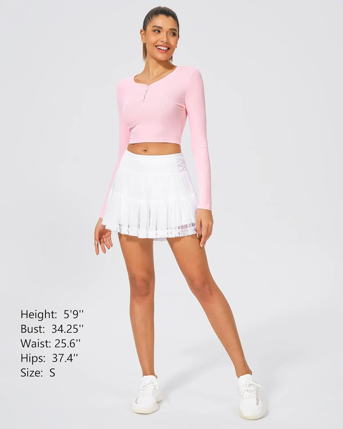 Stelle Women's High Waist Athletic Skorts with Shorts Pockets Ruffle Flowy Mini Cake Skirt Layered Pleated Cute Casual Summer