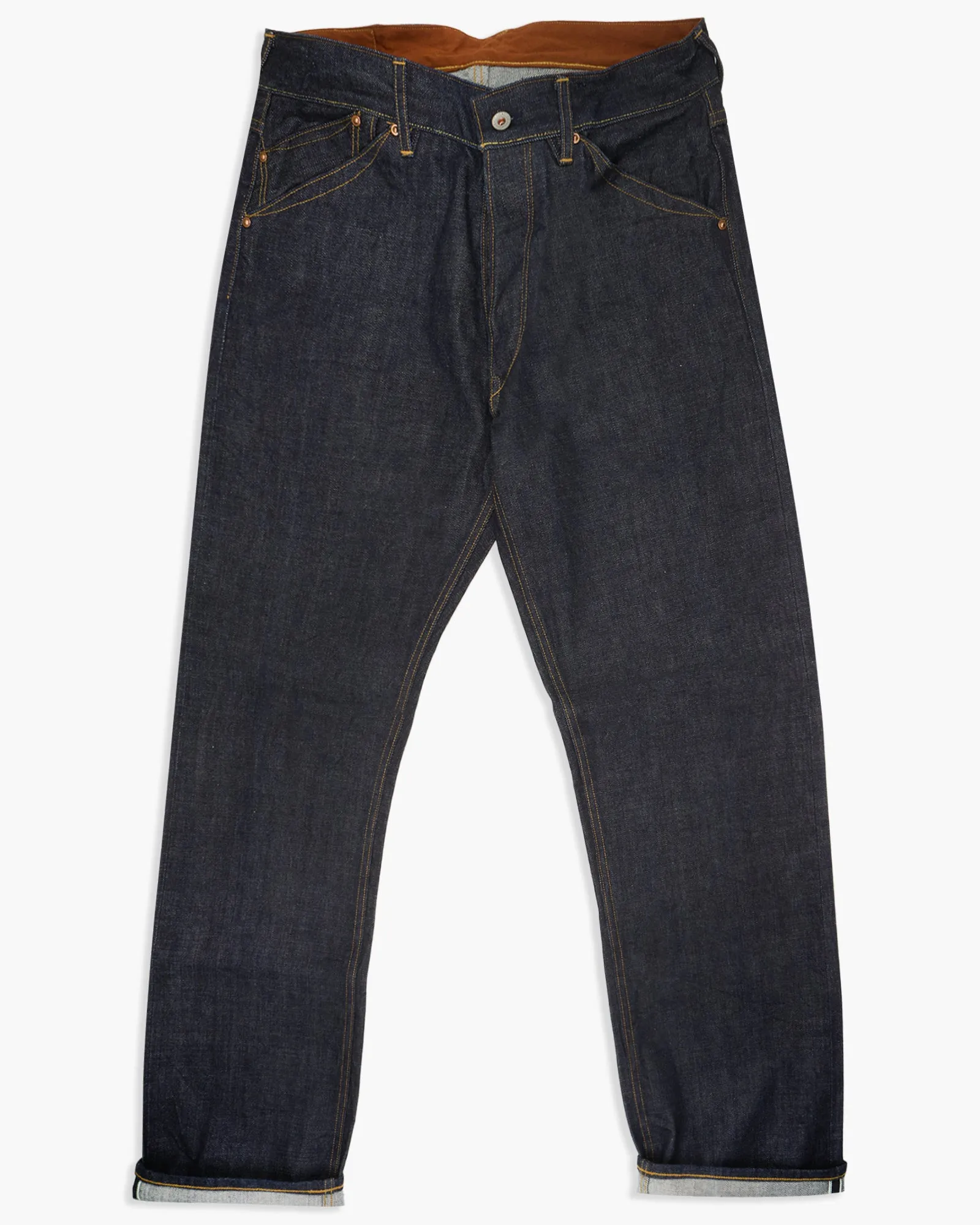 Stevenson Overall Co. Visalia 280 Buckle Back Wide Straight 14oz Selvedge Mens Jeans - Indigo One Wash