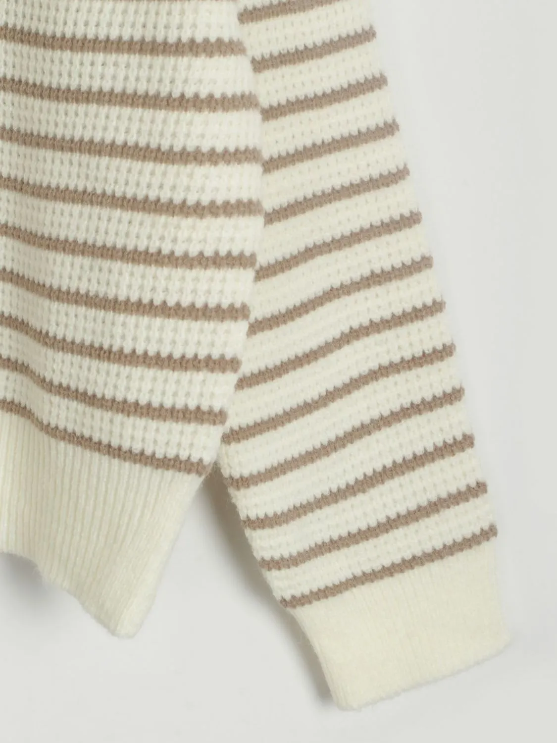 Striped Half Zip Long Sleeve Sweater
