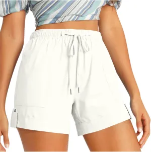 Summer Shorts for Women Plus Size Casual Elastic Waist Drawstring Short 5 Inch Inseam Beach Vacation Outfits