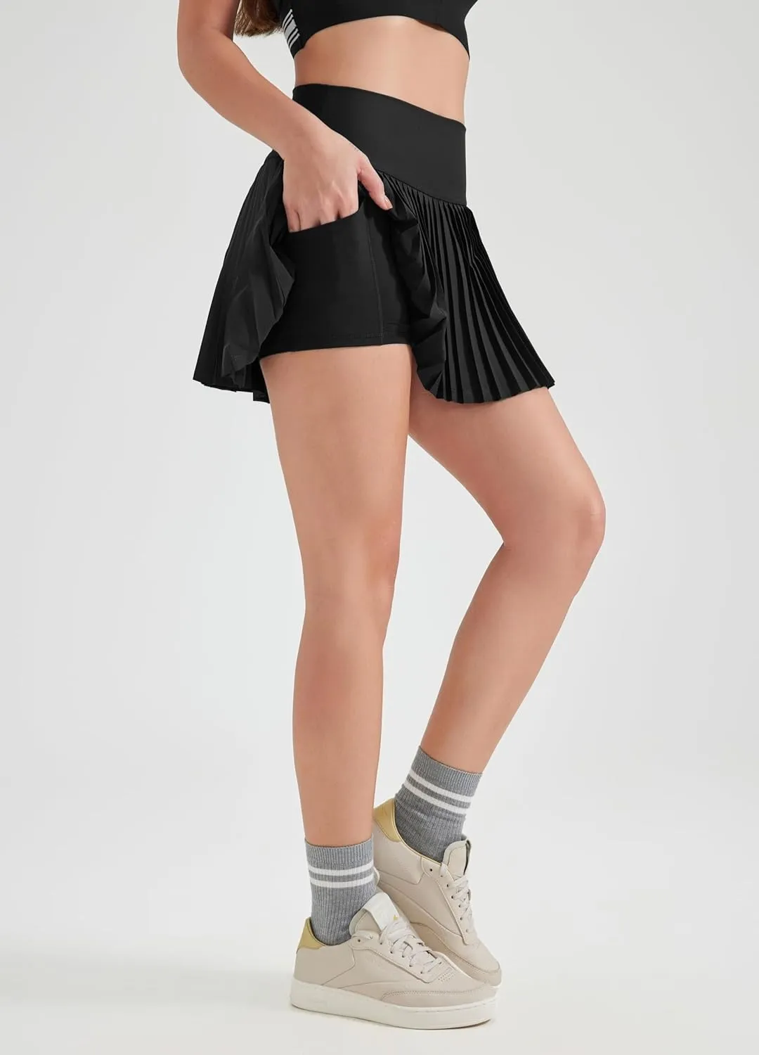 Tennis Skirts for Women High Waisted Pleated Athletic Skirt with Shorts Tummy Control A Line Golf Skort with Pockets