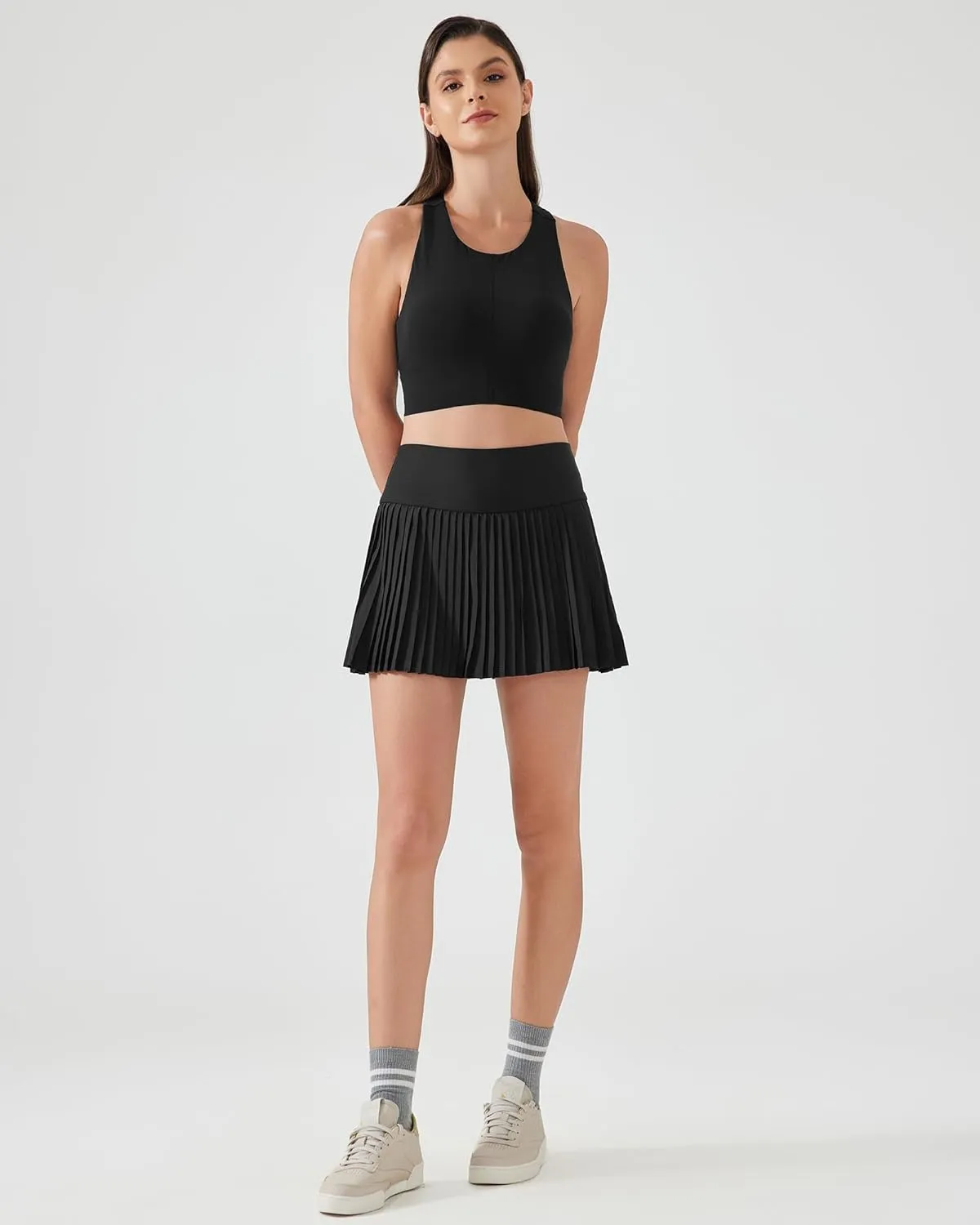 Tennis Skirts for Women High Waisted Pleated Athletic Skirt with Shorts Tummy Control A Line Golf Skort with Pockets