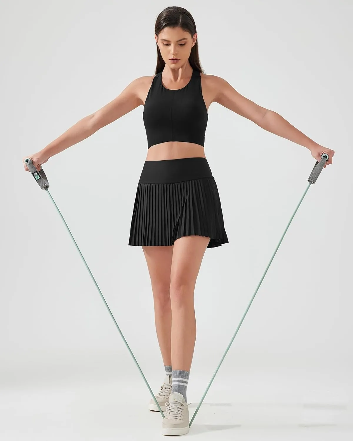 Tennis Skirts for Women High Waisted Pleated Athletic Skirt with Shorts Tummy Control A Line Golf Skort with Pockets