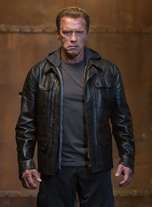 Terminator Genisys Black Leather Jacket