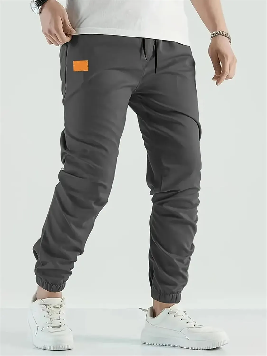 Thatrich Mens Joggers Sweatpants Chino Cargo Pants Slim Hiking Pant Trendy Streetwear Casual Trousers Twill Joggings Wear
