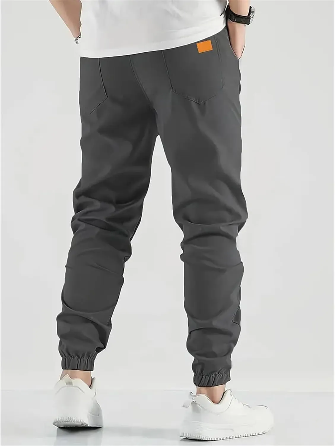 Thatrich Mens Joggers Sweatpants Chino Cargo Pants Slim Hiking Pant Trendy Streetwear Casual Trousers Twill Joggings Wear