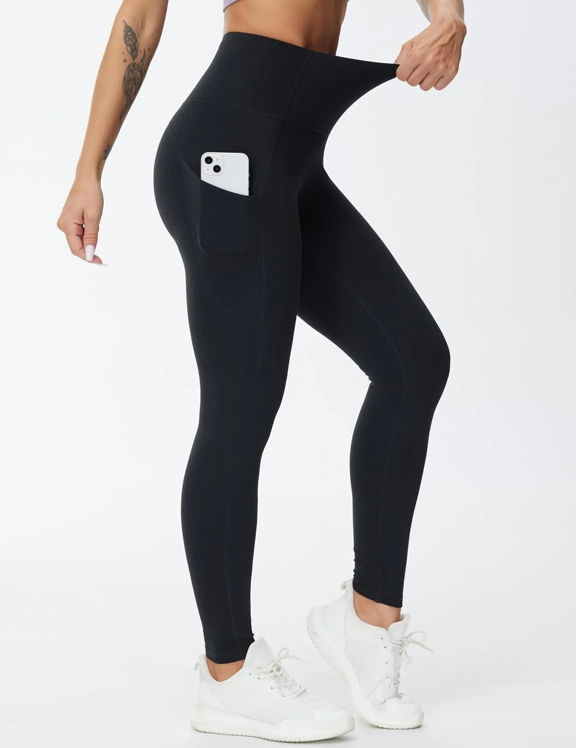 THE GYM PEOPLE Women's High Waist Yoga Pants Buttery Soft Stretchy Tummy Control Workout Athletic Leggings with Pockets