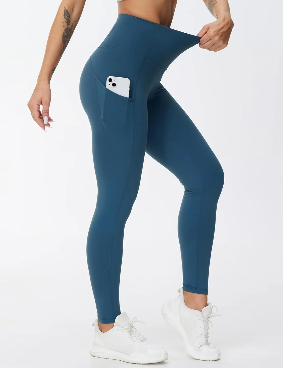 THE GYM PEOPLE Women's High Waist Yoga Pants Buttery Soft Stretchy Tummy Control Workout Athletic Leggings with Pockets