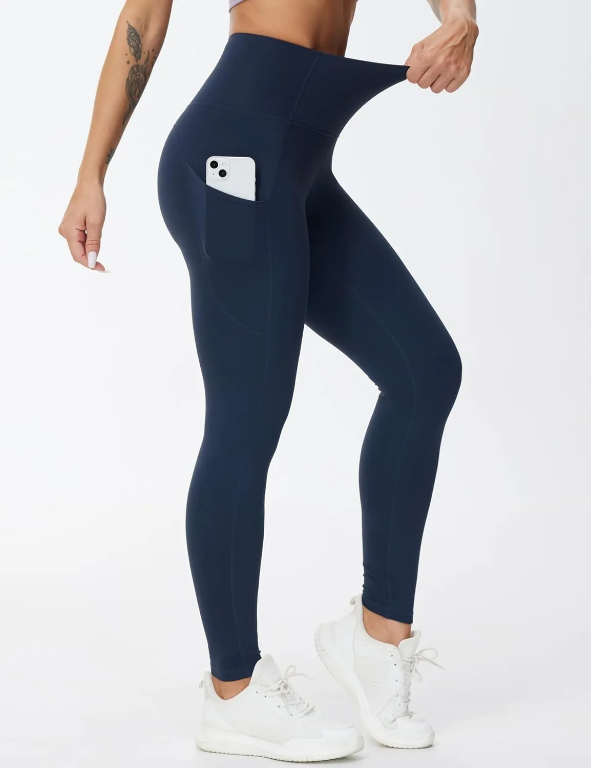 THE GYM PEOPLE Women's High Waist Yoga Pants Buttery Soft Stretchy Tummy Control Workout Athletic Leggings with Pockets