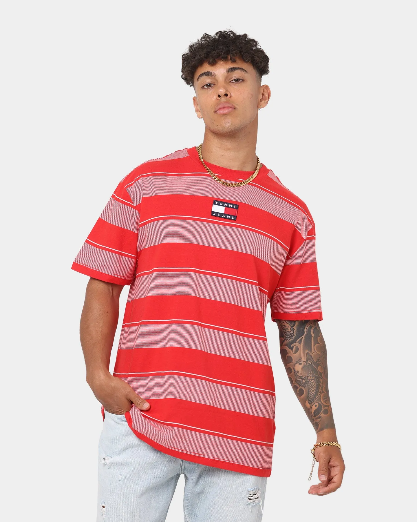 Tommy Jeans Tommy Badge T-Shirt Deep Crimson/Multi-coloured