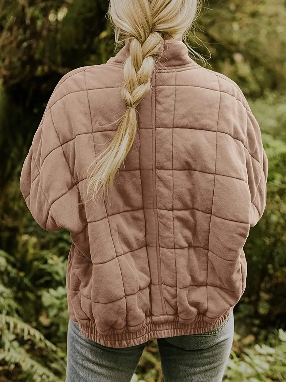 utcoco Women's Causal Lightweight Jacket Stand Collar Long Sleeve Zip Up Winter Coats for Women