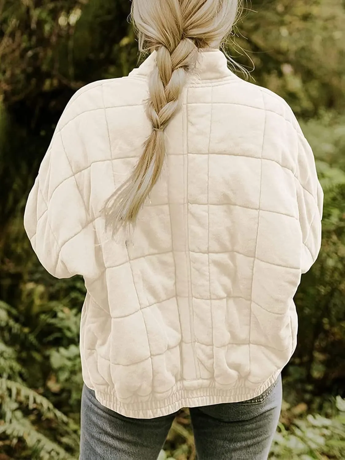 utcoco Women's Causal Lightweight Jacket Stand Collar Long Sleeve Zip Up Winter Coats for Women