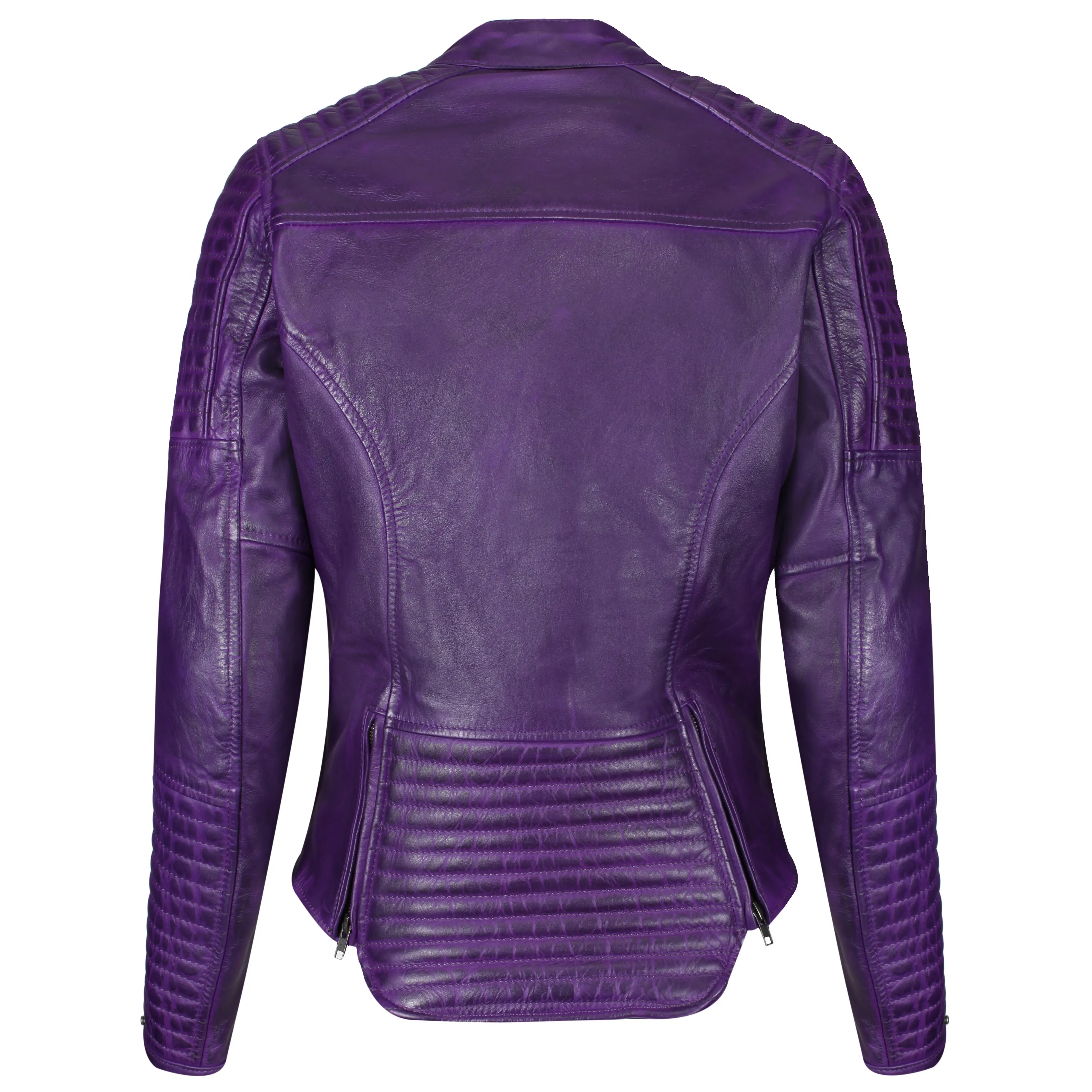 VALERIE PURPLE - Women's Motorcycle Leather Jacket