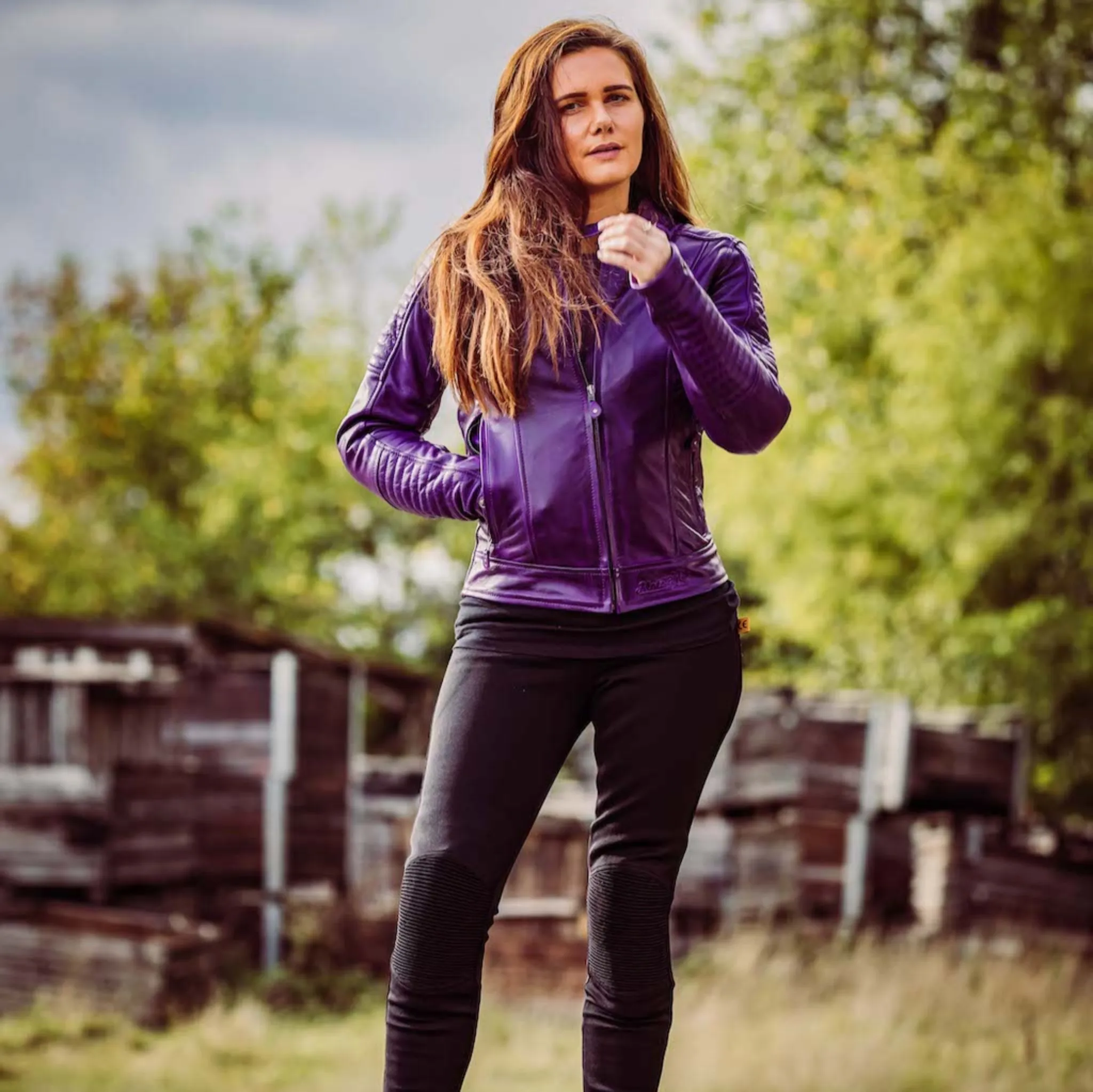 VALERIE PURPLE - Women's Motorcycle Leather Jacket