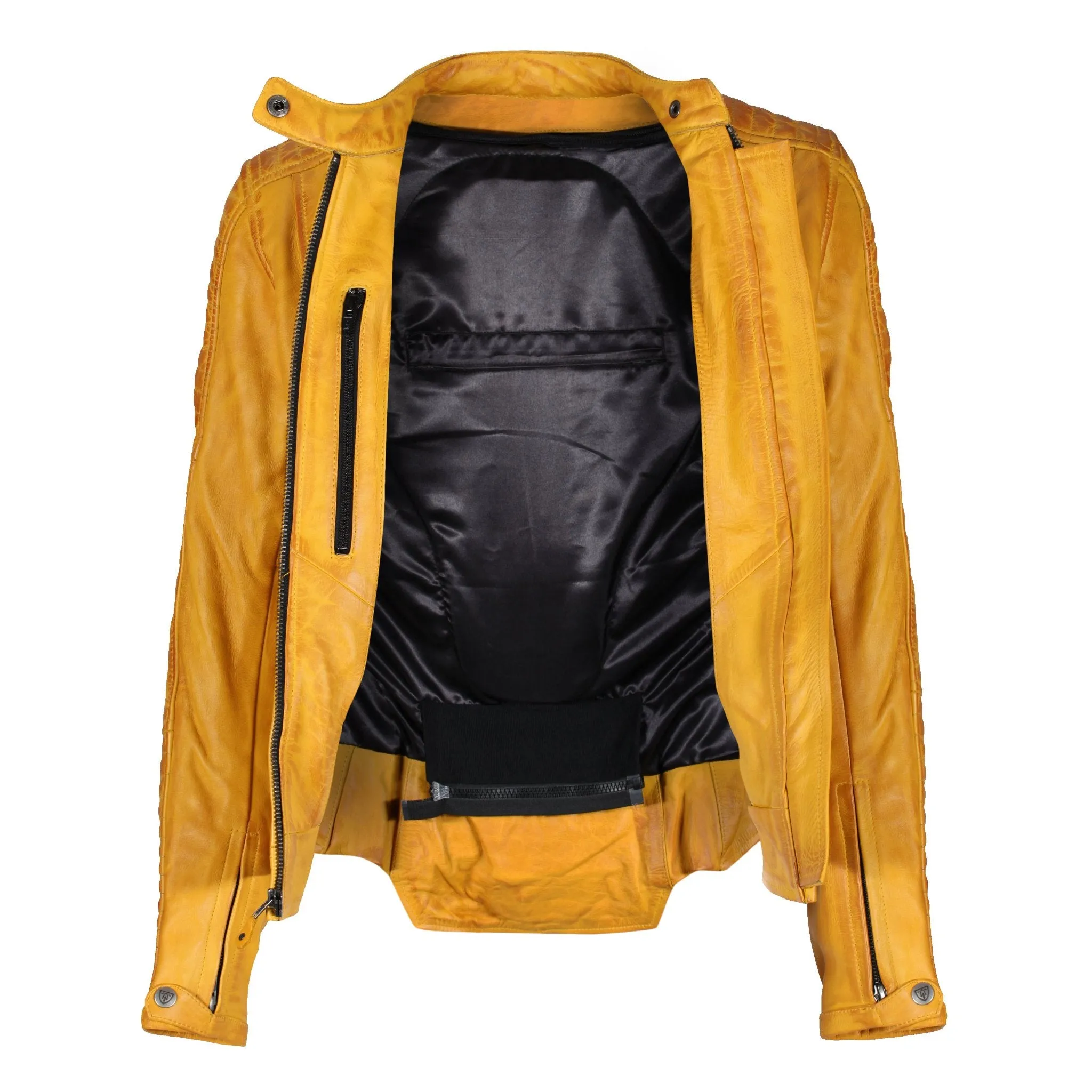 VALERIE YELLOW - Women's Motorcycle Leather Jacket