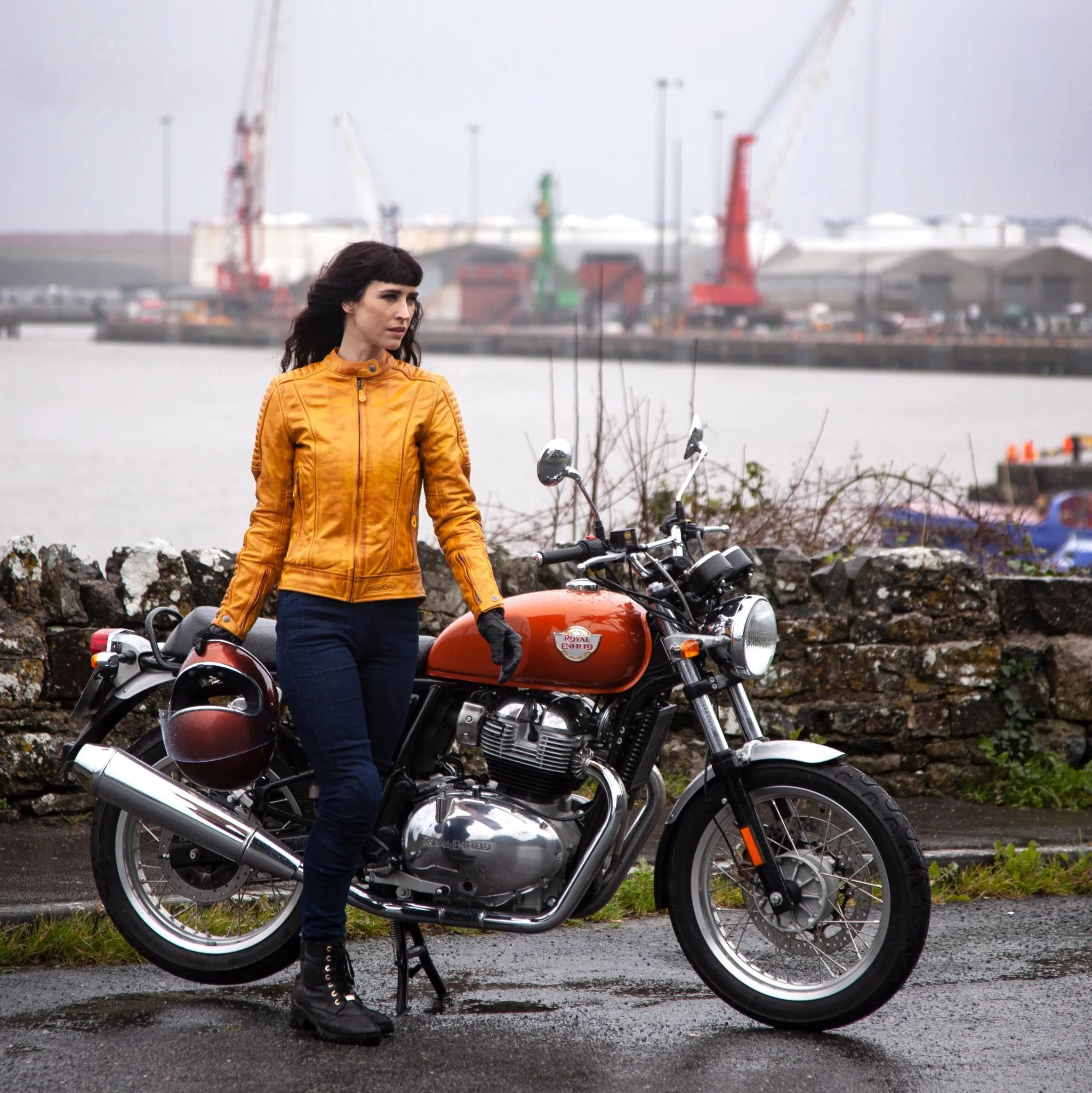 VALERIE YELLOW - Women's Motorcycle Leather Jacket