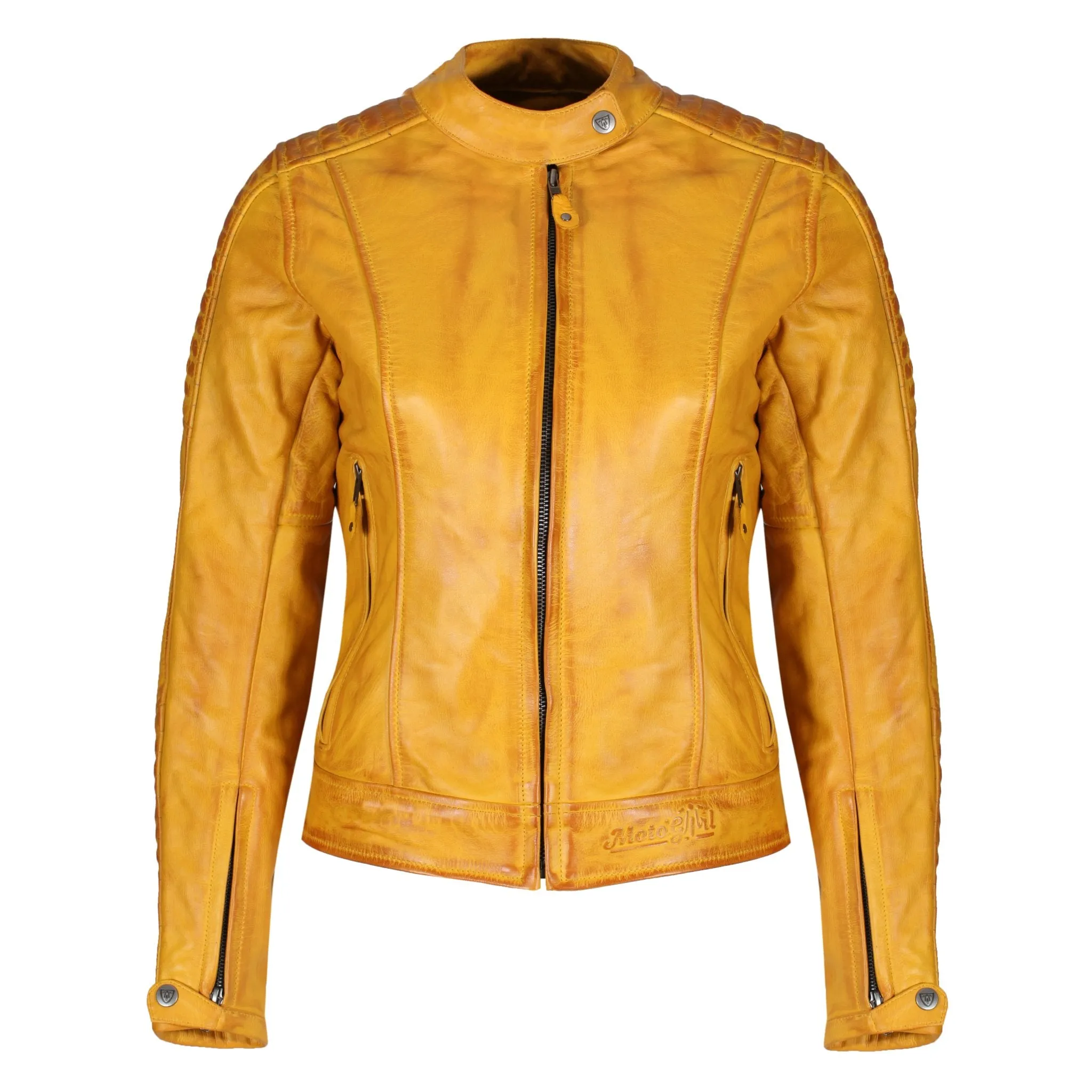 VALERIE YELLOW - Women's Motorcycle Leather Jacket