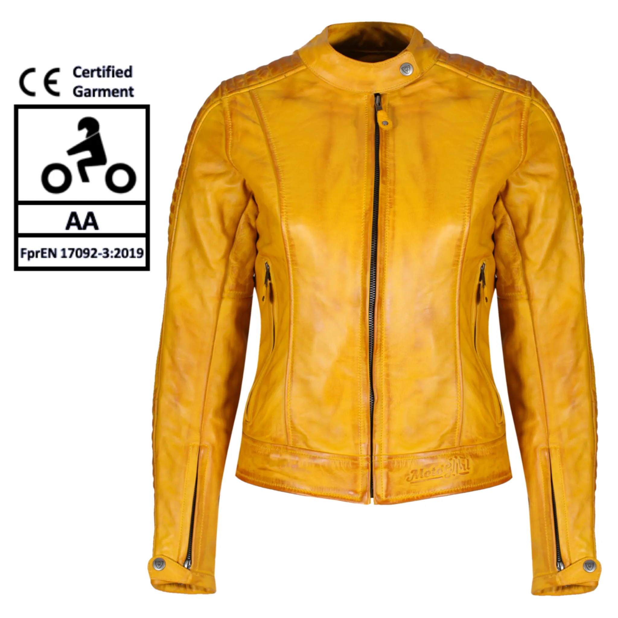 VALERIE YELLOW - Women's Motorcycle Leather Jacket