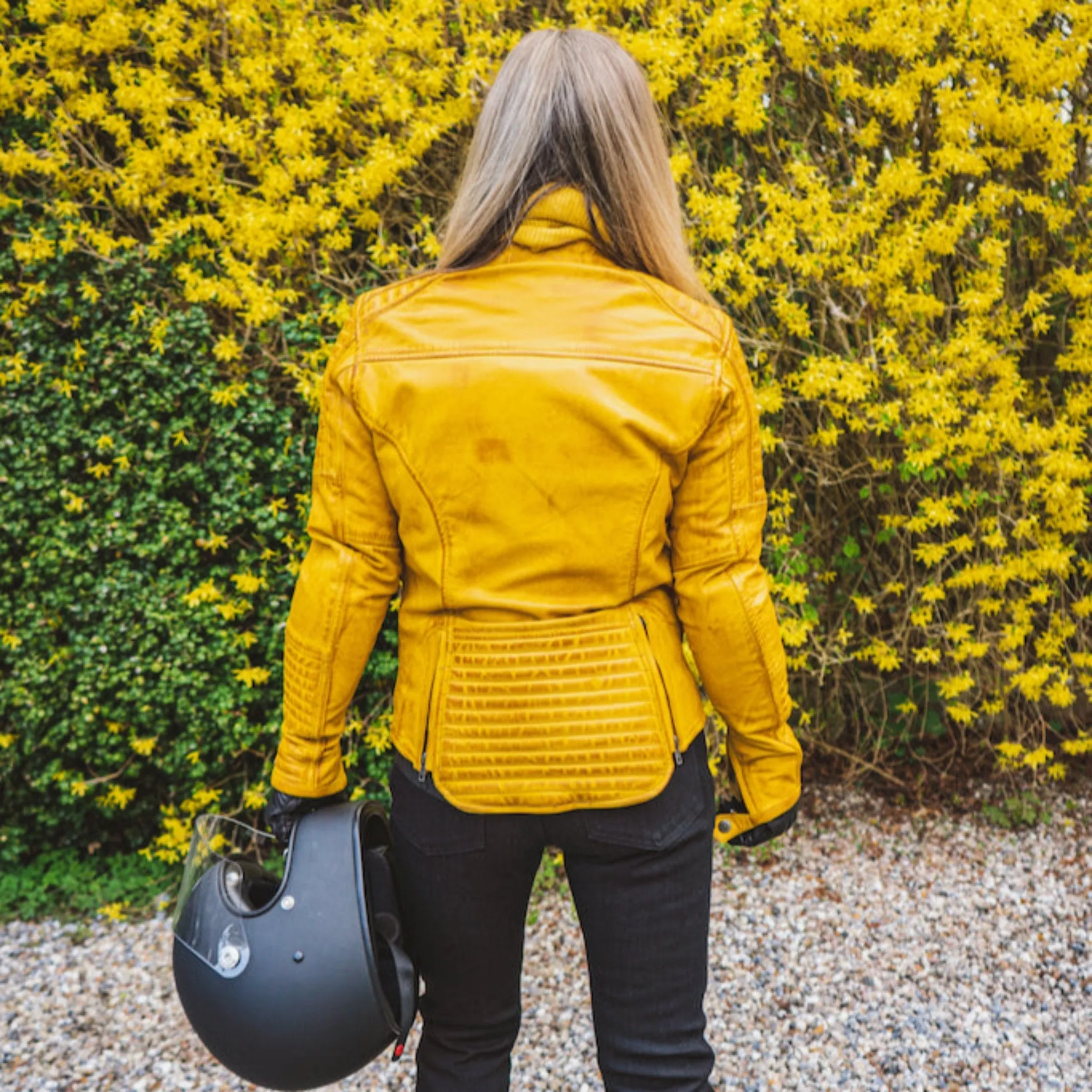 VALERIE YELLOW - Women's Motorcycle Leather Jacket