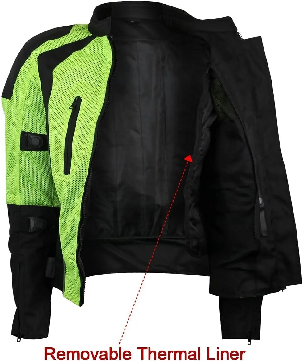 Vance Advance Womens All Weather Season CE Armor Mesh Motorcycle Biker Riding Jacket
