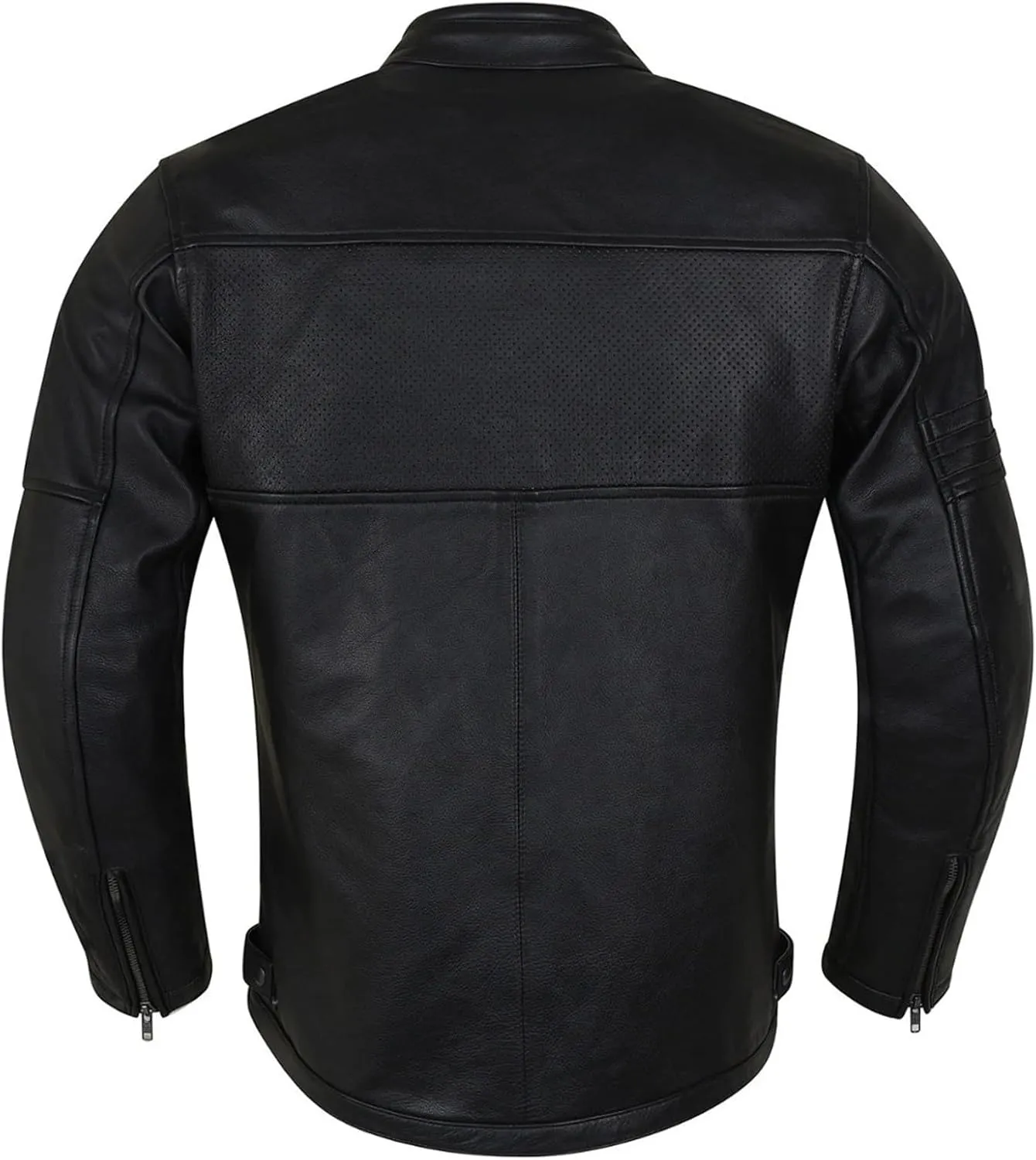 Vance Leathers' Men's Commuter Cafe Racer Motorcycle Leather Jacket with Armor