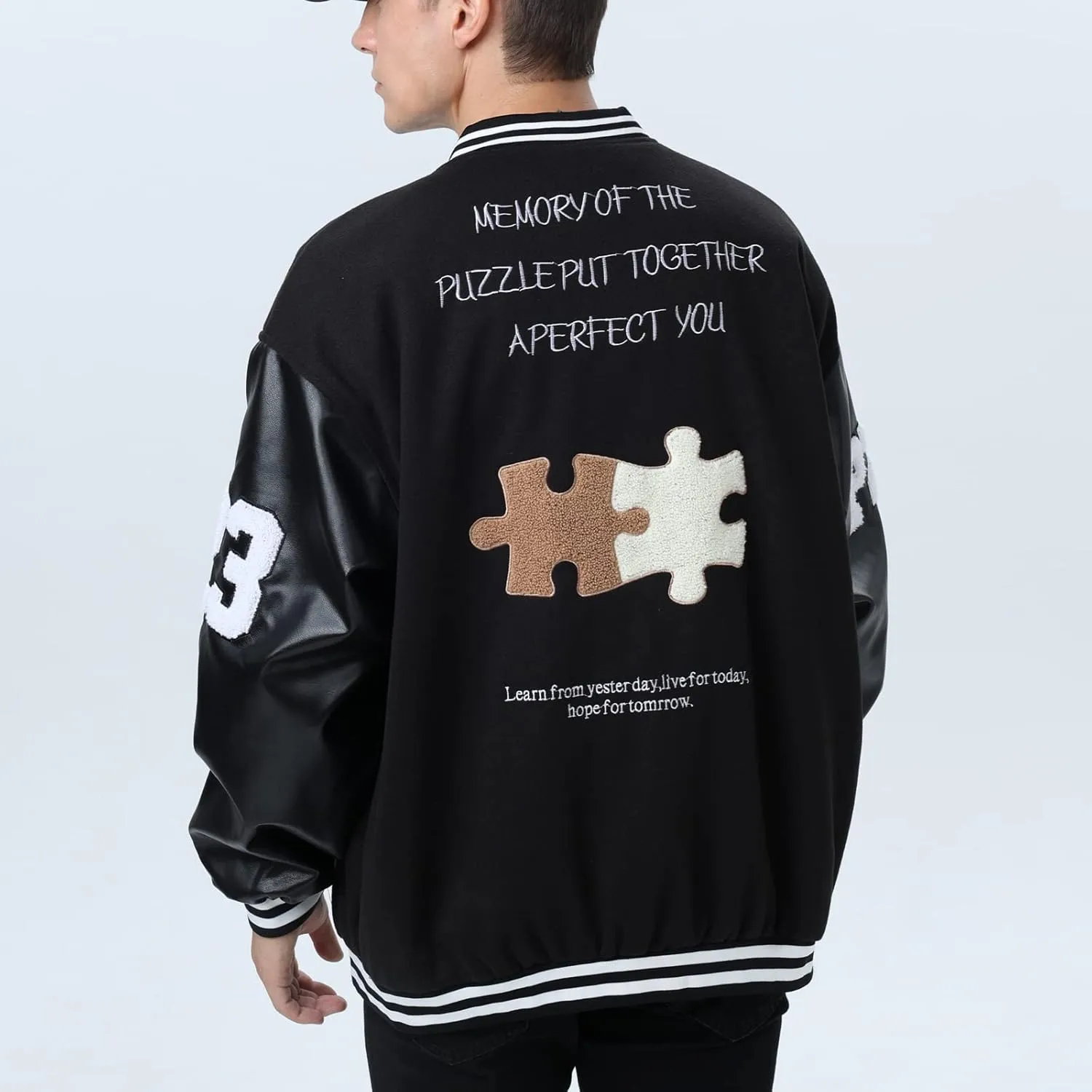 Varsity Jacket Unisex Y2K Embroidered Letterman Bomber Jacket Casual Baseball Jackets