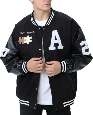 Varsity Jacket Unisex Y2K Embroidered Letterman Bomber Jacket Casual Baseball Jackets