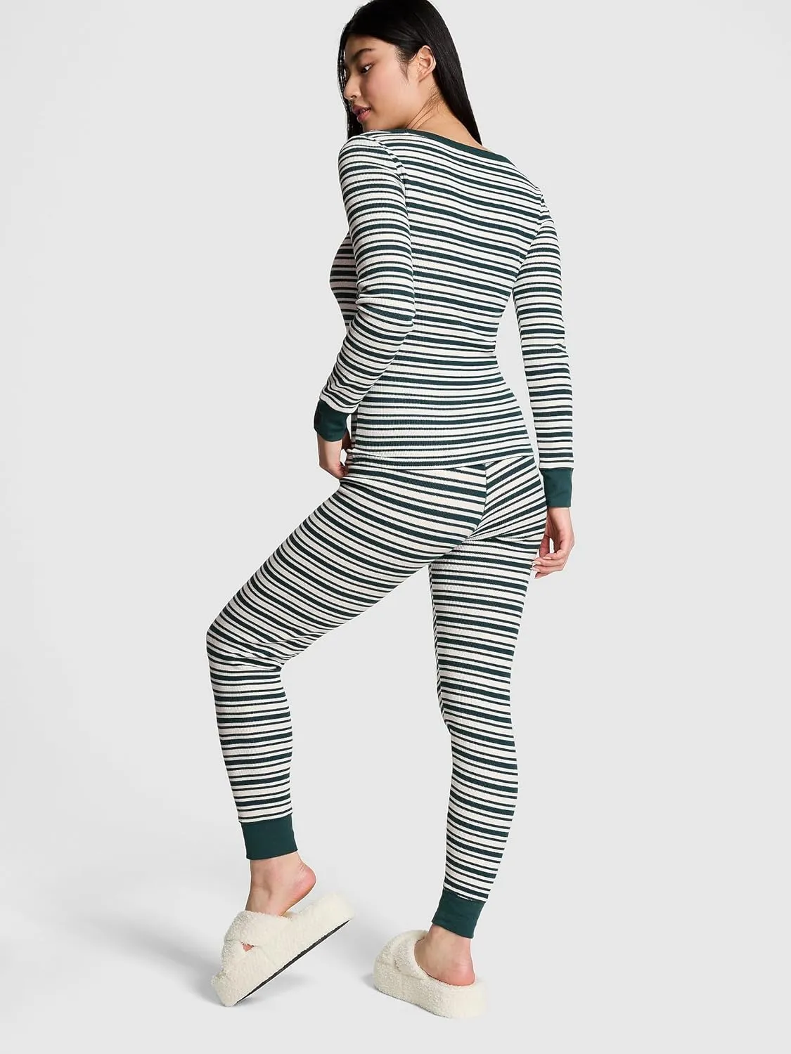 Victoria's Secret PINK Thermal Pajama Set, Long Sleeve Shirt & Leggings, Sleepwear for Women (XS-XXL)