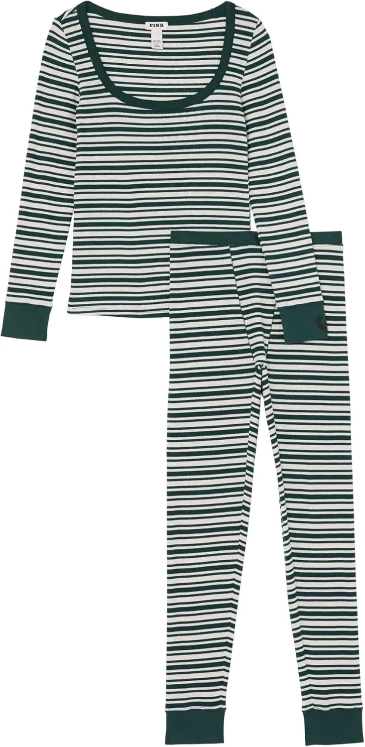 Victoria's Secret PINK Thermal Pajama Set, Long Sleeve Shirt & Leggings, Sleepwear for Women (XS-XXL)