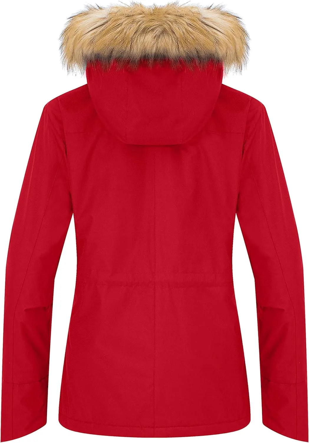 wantdo Women's Waterproof Ski Jacket Hooded Winter Snow Coat Mountain Snowboarding Jackets Insulated Fleece Parka