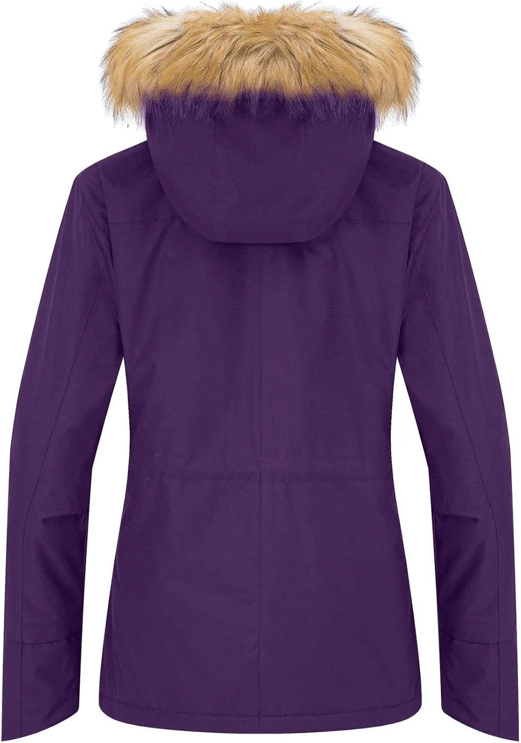 wantdo Women's Waterproof Ski Jacket Hooded Winter Snow Coat Mountain Snowboarding Jackets Insulated Fleece Parka