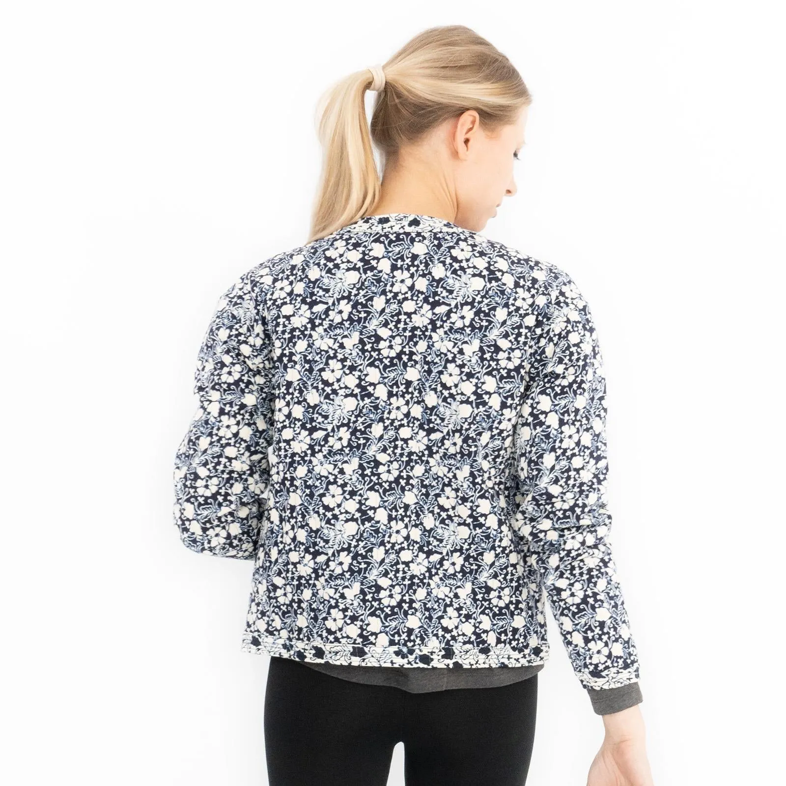 White Stuff Emma Quilted Jersey Button Up Floral Print Jackets