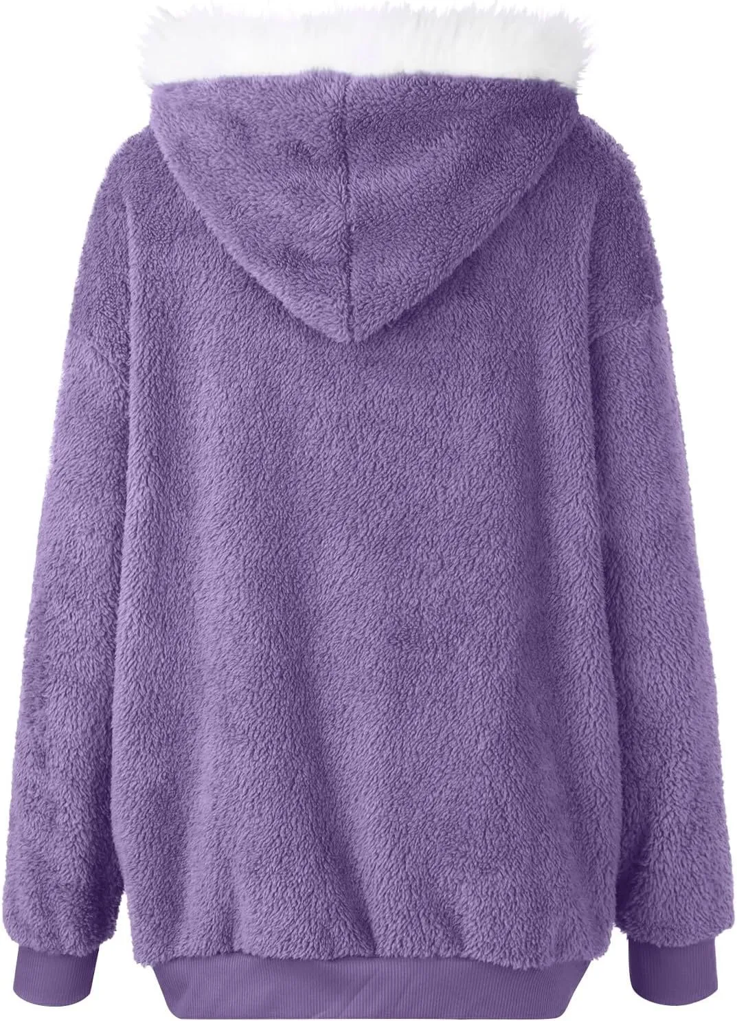 Winter Coats for Women Plus Size Fuzzy Sherpa Jacket Hoodies Color Block Warm Faux Fur Coat Outerwear with Pocket S-5X