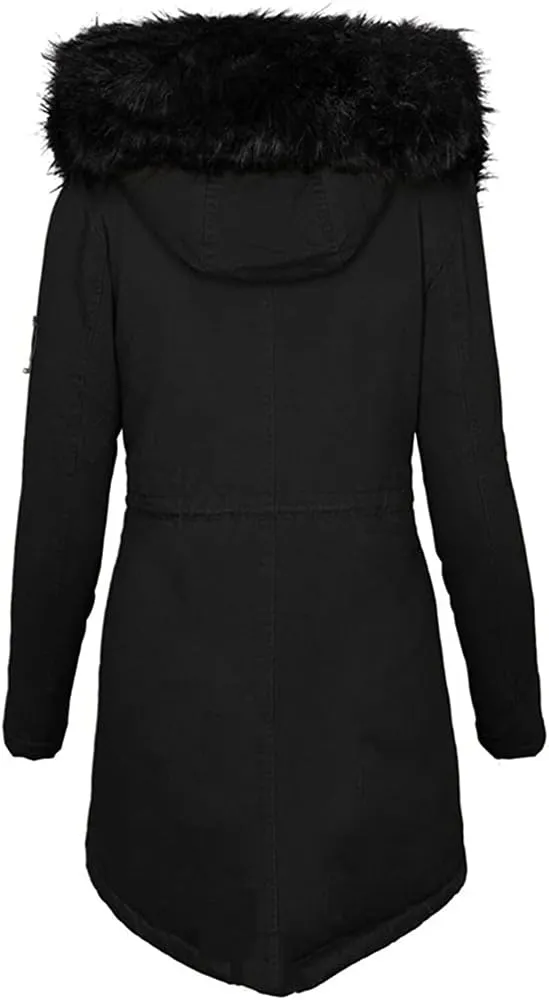 Winter Padded Coats Women Cotton Wadded Jacket Medium Long Parkas Thick Warm Hooded Snow Outwear