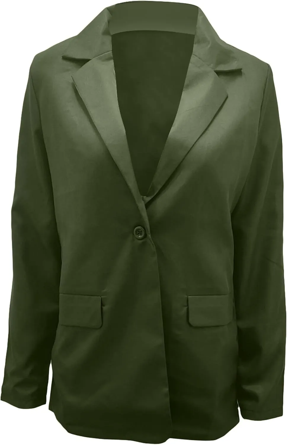 WIWIQS Women's Long Sleeve Open Front Blazer Lapel Work Office Casual Suit Solid Color Comfy Blazers