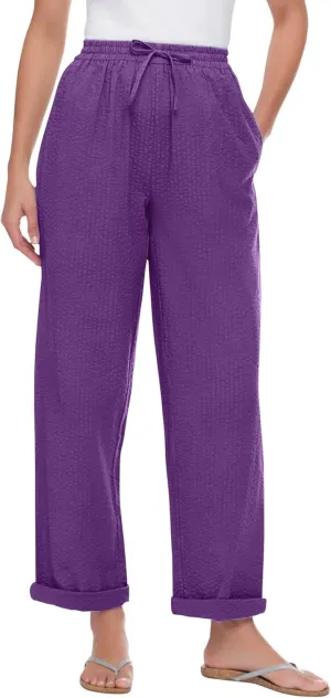 Woman Within Plus Size Seersucker Pant