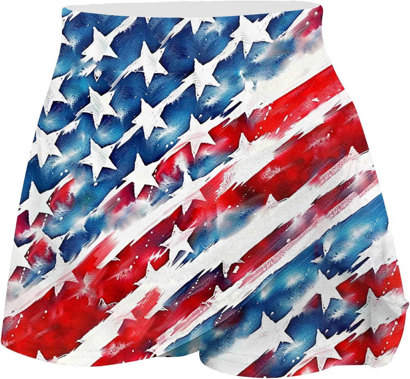 Women American Flag Skorts Yoga Patriotic Striped Active Skirts Beach Vacation Independence Day Golf Tennis Shorts