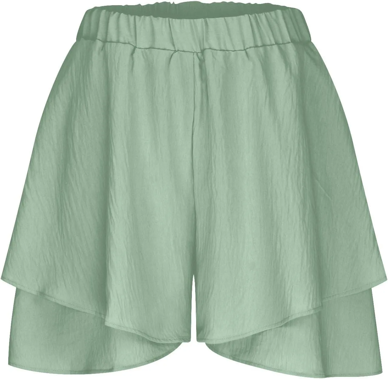 Women High Waist Ruffle Mini Shorts Skirt Layered Ruffle Hem Flared Short Flowy Casual Swing Beach Mini Short Skirt