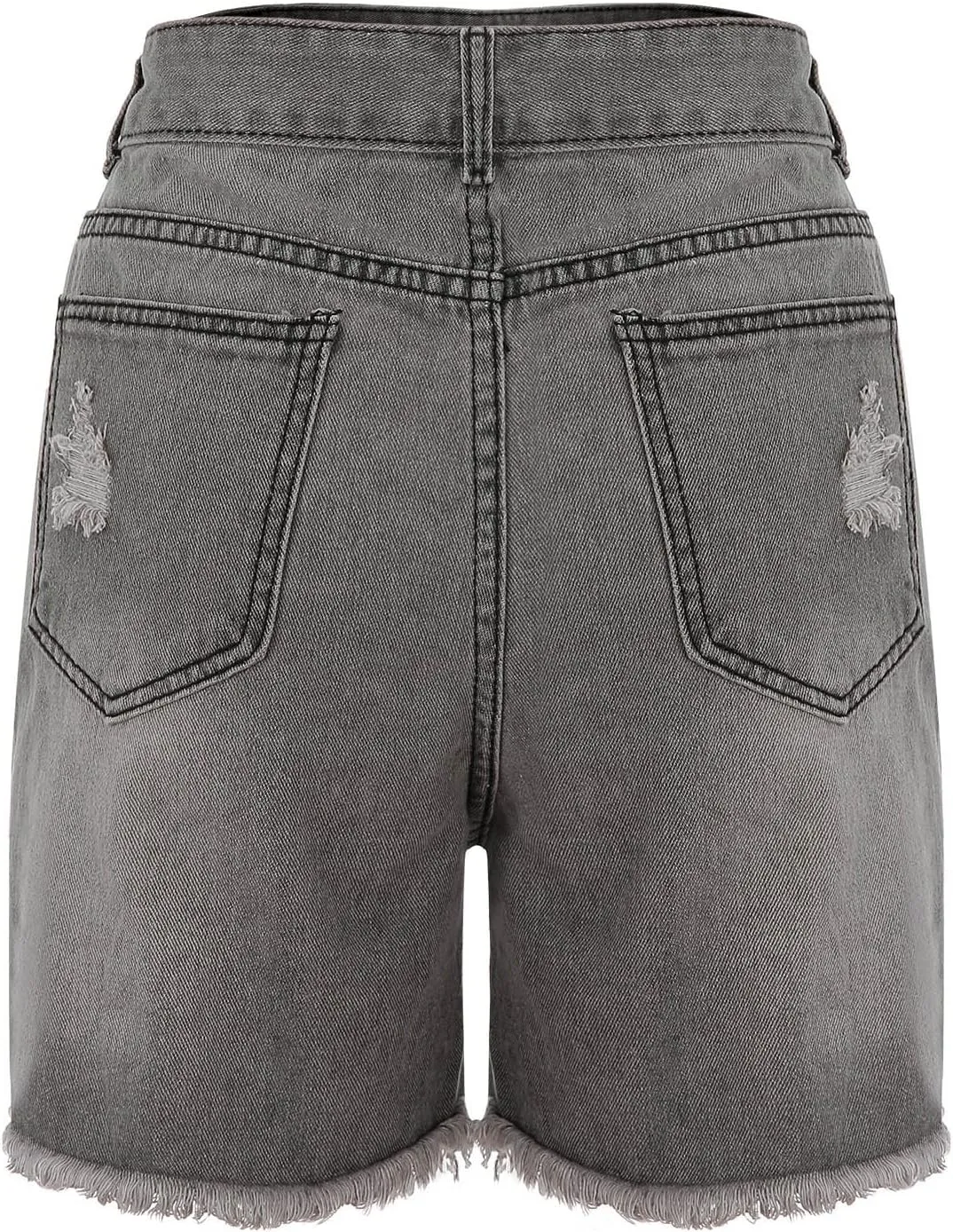 Women High Waisted Shorts Skinny Stretchy Denim Short Casual Summer Frayed Raw Hem Distressed Ripped Short Jeans