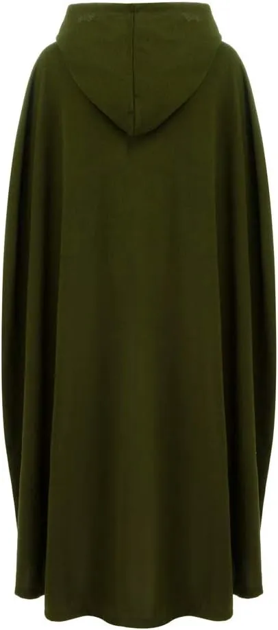 Women Hooded Wool Blend Maxi Long Cape Poncho Maxi Cloak Coat Fall Winter Trench Coat Robe Gothic Plus Size Clothes